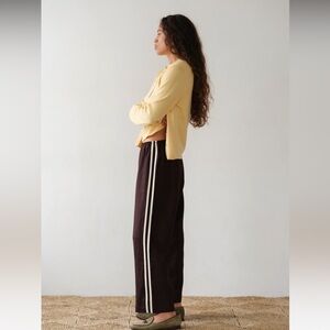 Donni The Linen Crop Stripe Pant